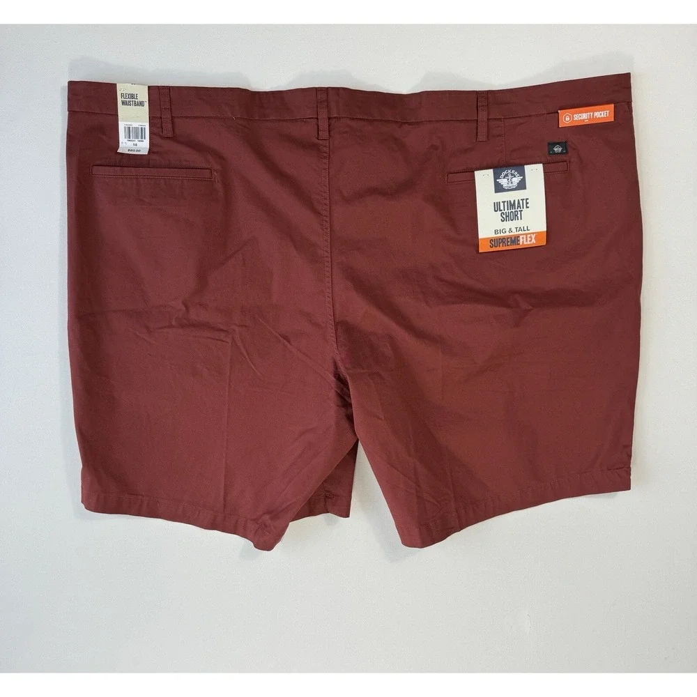 Dockers Mens 58x9 Ultimate Shorts Red Supreme Flex Big & Tall Chino NWT Stretch